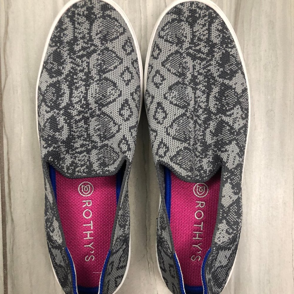 Rothy's Grey Stone Snake Sneakers size 10